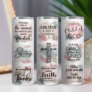 Christian tumbler, faith tumbler, Bible Verse Affirmations | 20 oz Tumbler